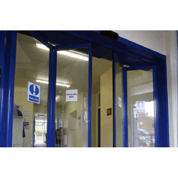 Puerta automática Doorframe azul con motor sin mantenimiento